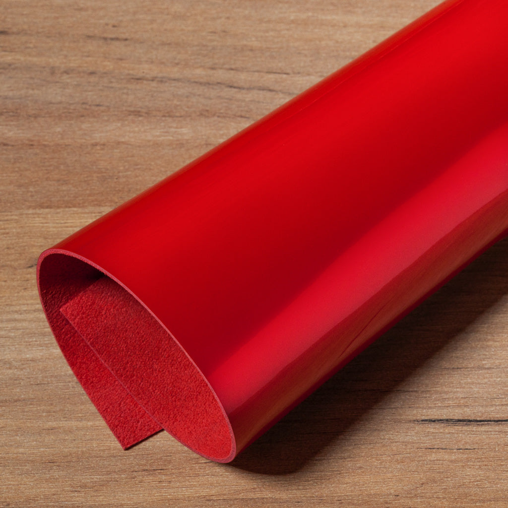 Red Patent Chrome Leather