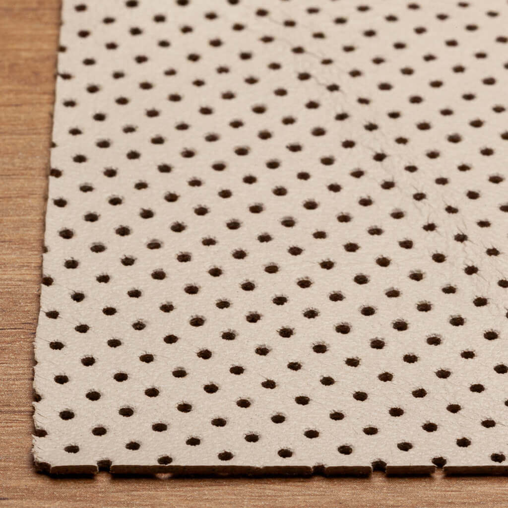 Beige Perforated Lamb Nappa Leather