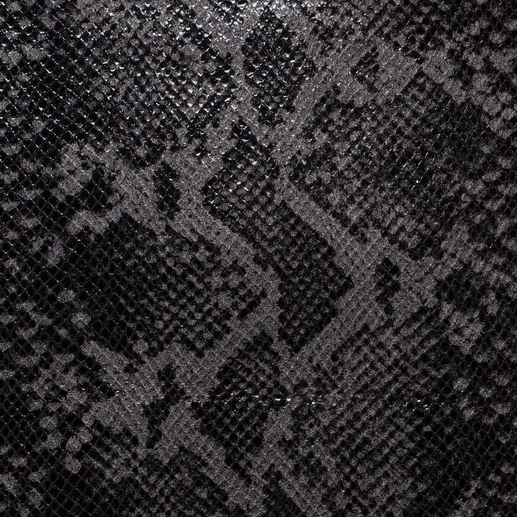 Black Snake Print Leather