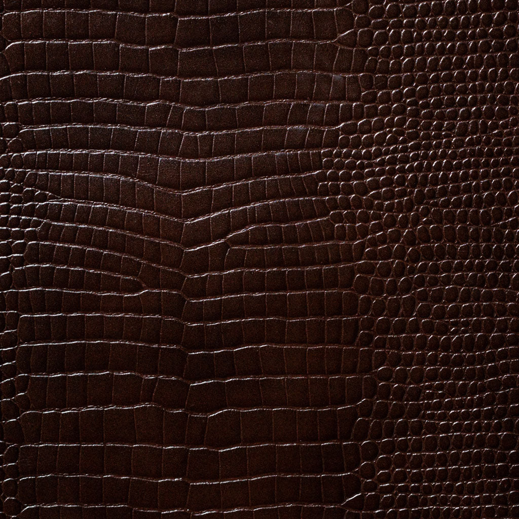 Brown Baby Croc Print Leather