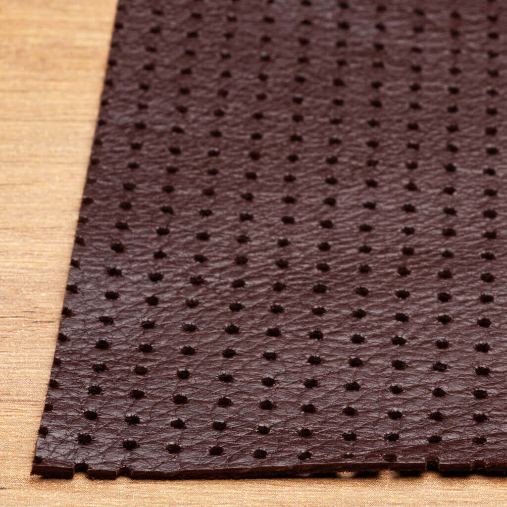 Medium Brown Perforated Lamb Nappa Leather