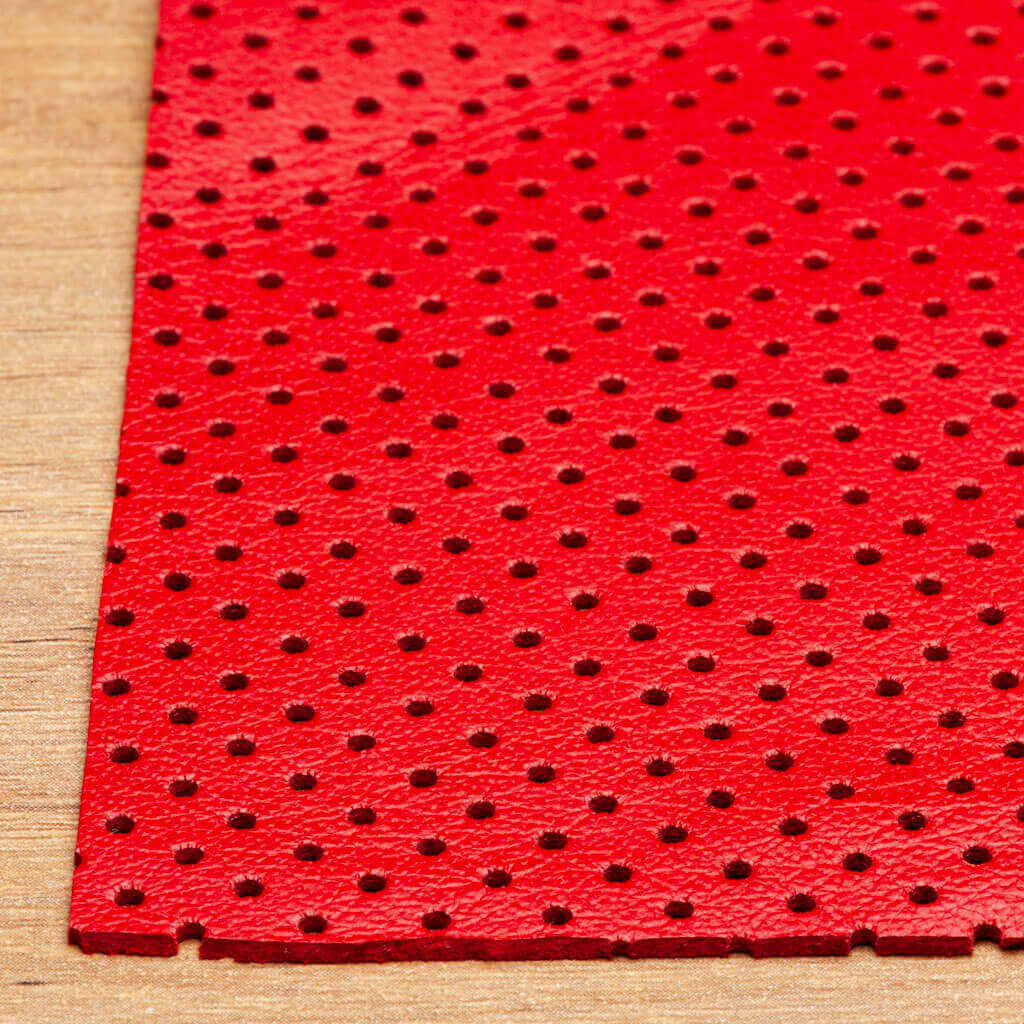 Red Perforated Lamb Nappa Leather
