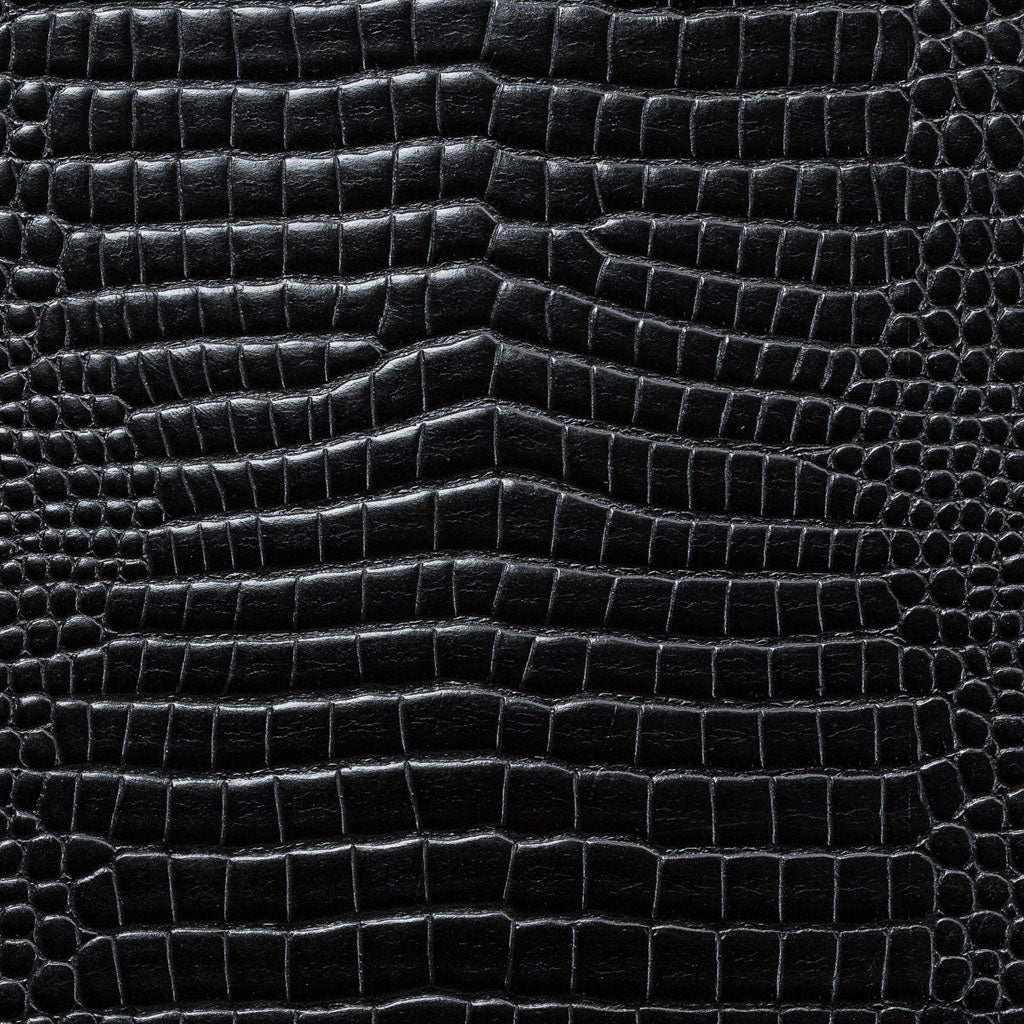 Black Baby Croc Print Leather